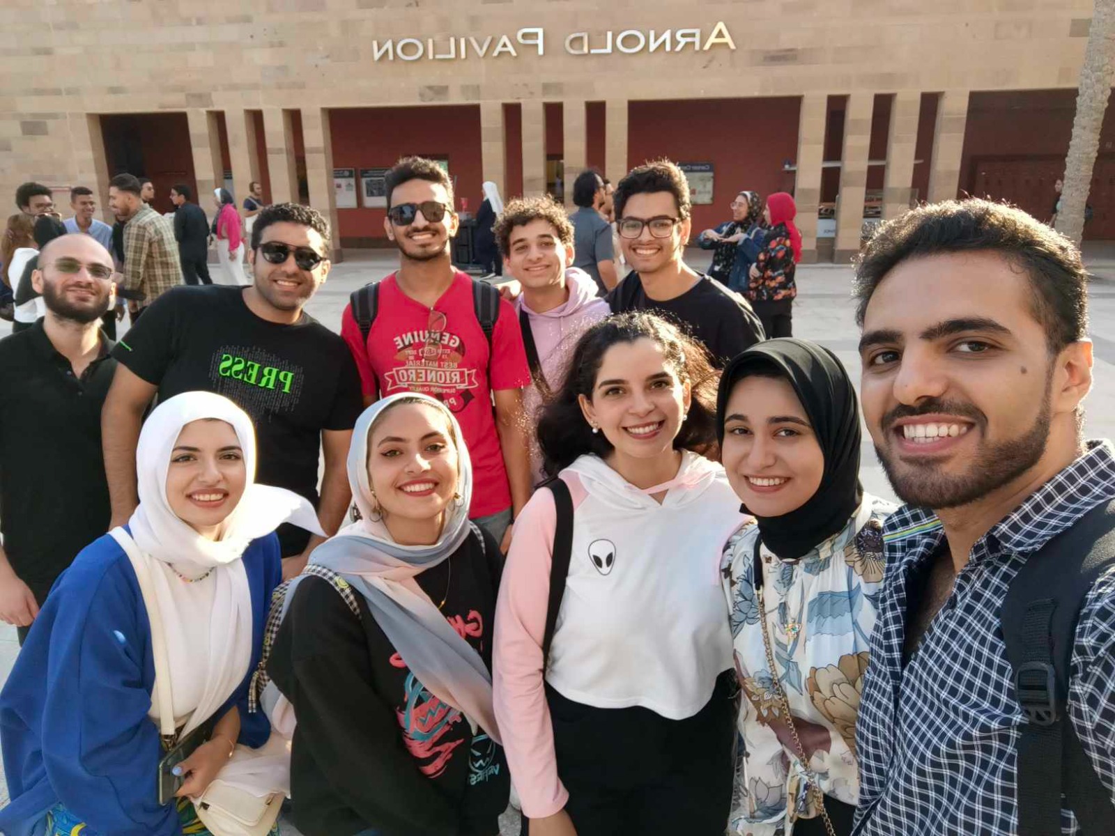 Egyptian game developers group outside campus